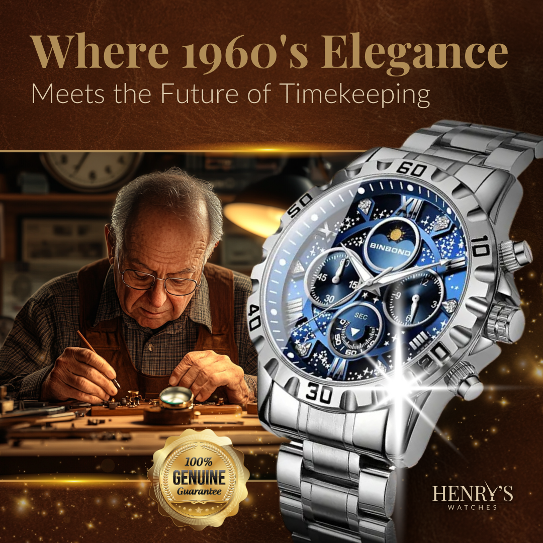 Luksusowy zegarek chronograf z metalową bransoletą