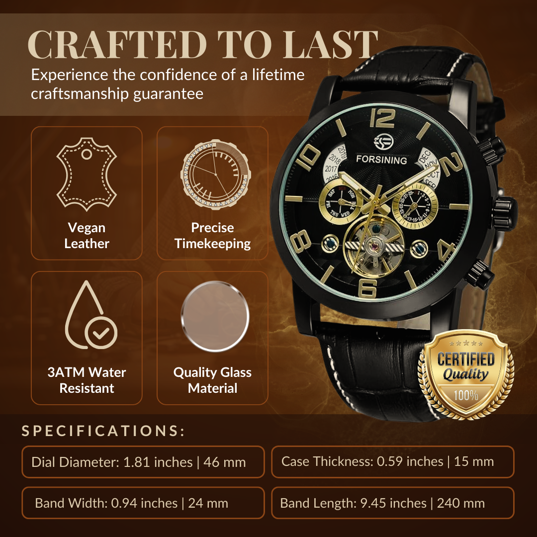 Luksusowy zegarek automatyczny z tourbillonem